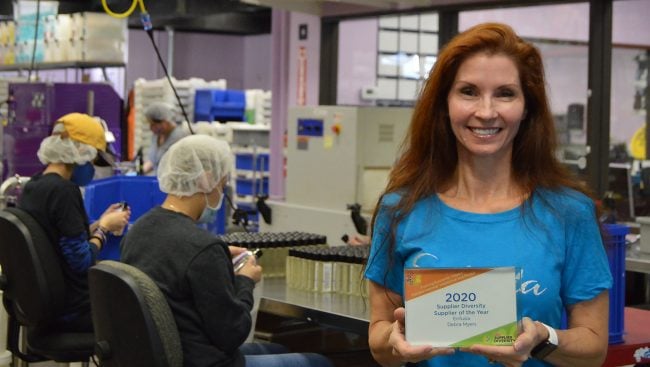 Debra Myers receives Supplier Diversity Award from HEB